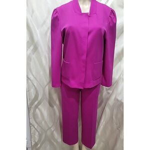 The Petite Concept By Devon Vintage 70s Purple Violet 2 Piece Pant Suit- Sz L